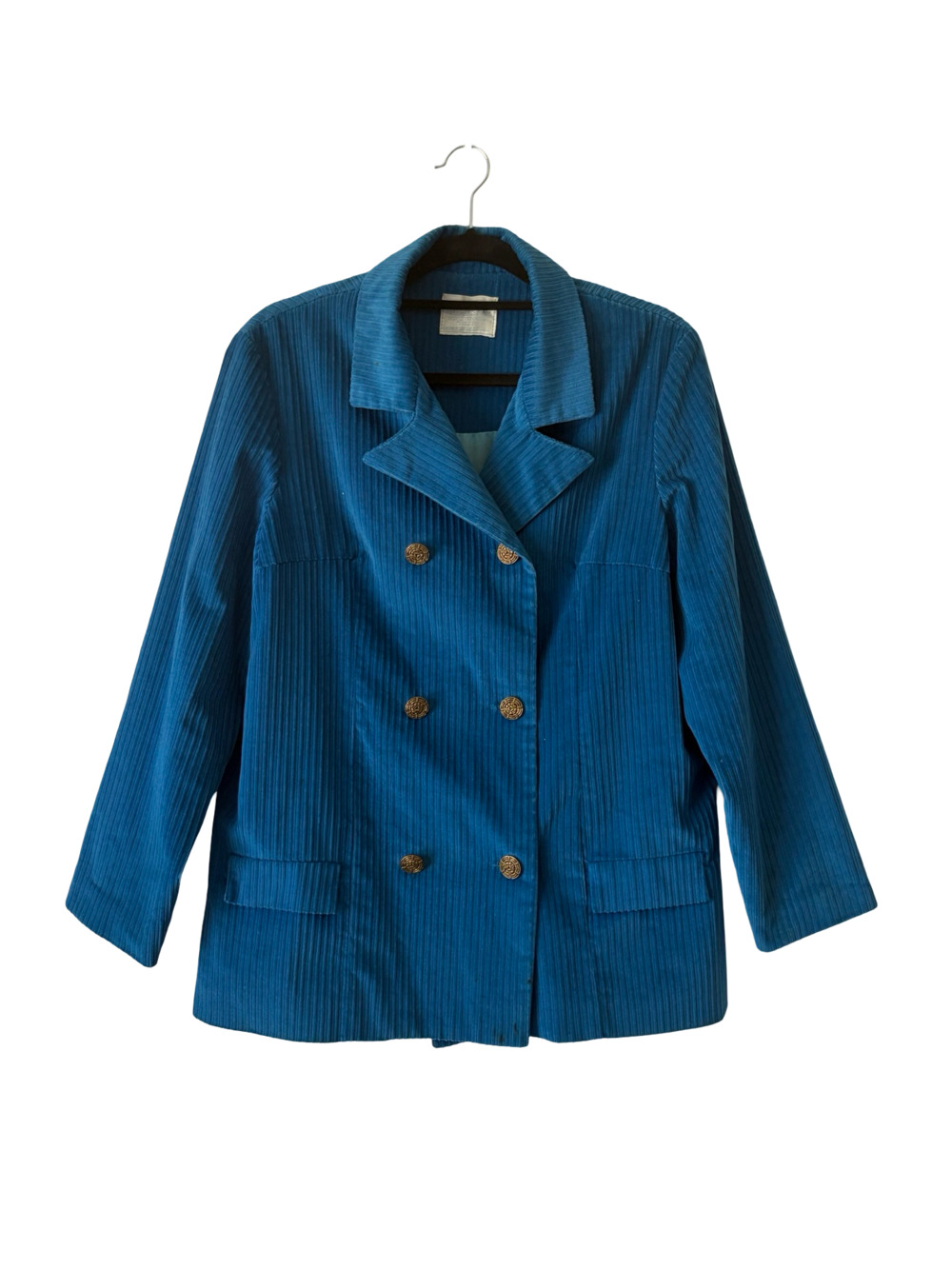 Vintage Sears Roebuck Blue Corduroy Double Breasted Blazer Jacket